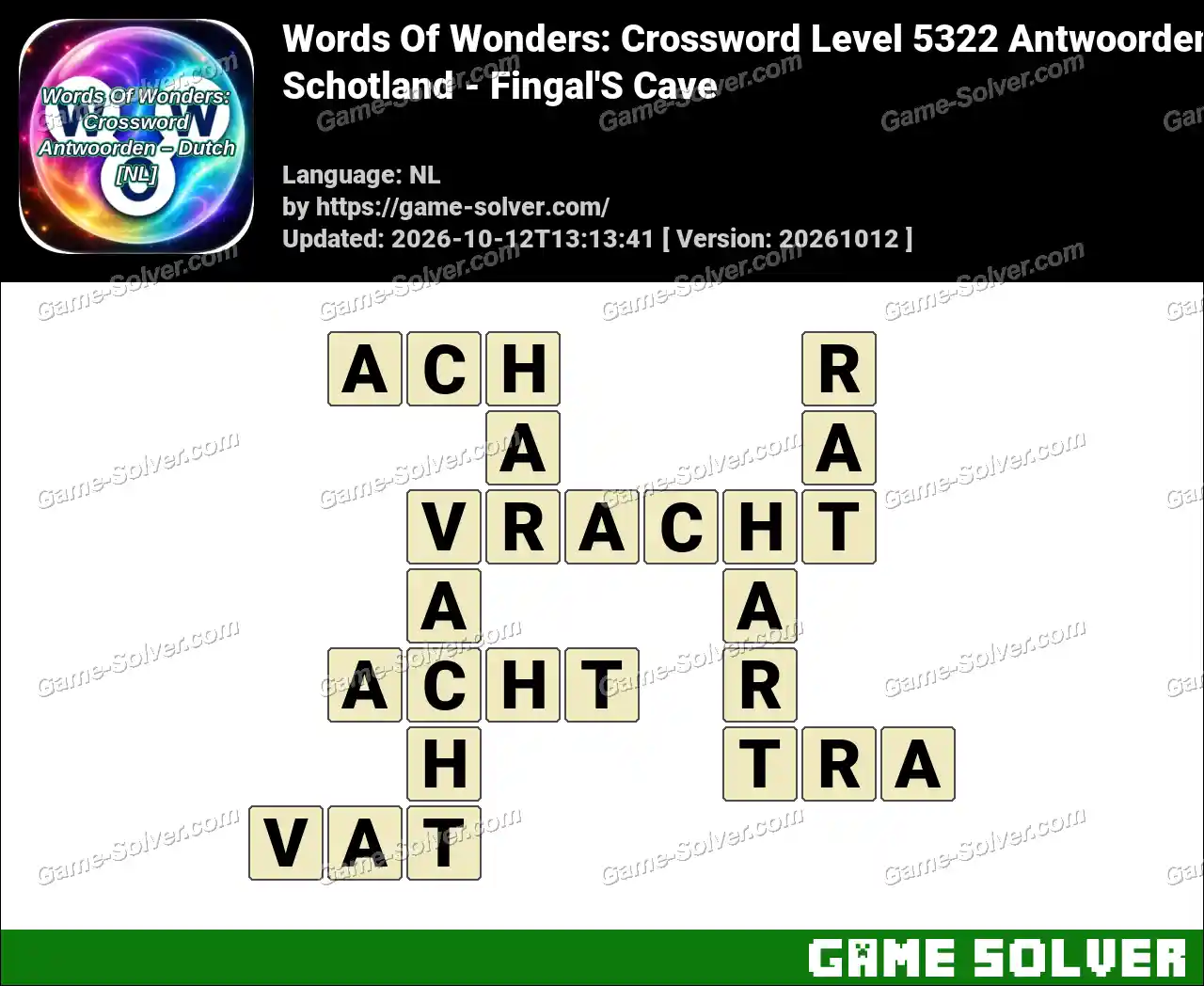 Words Of Wonders: Crossword Level 5322 Antwoorden – Schotland – Fingal’S Cave